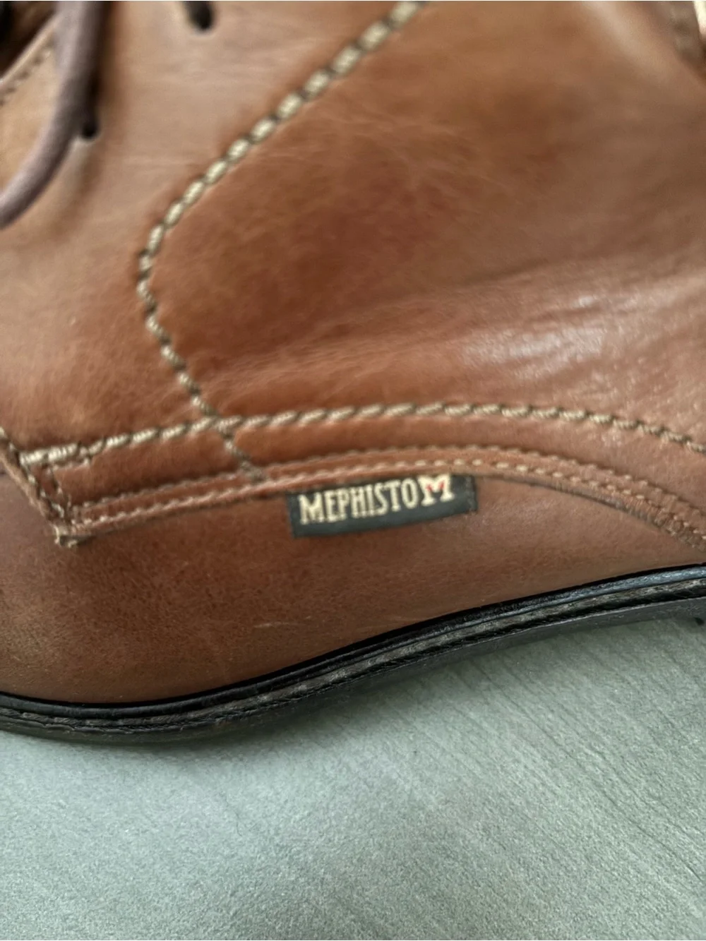 Mephisto Air-Relax Goodyear Welt Apron Toe Leather Derby Shoes Brown Men's 10.5
